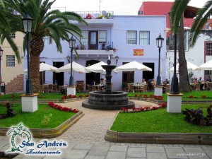 Plaza de San Andrés · Restaurante San Andrés · La Palma · Canarias · Pescado Fresco, Paella de Marisco, Gran Selección de vinos.