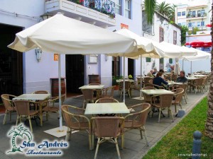 Terraza del Restaurante San Andrés · La Palma · Canarias · Pescado Fresco, Paella de Marisco, Gran Selección de vinos.